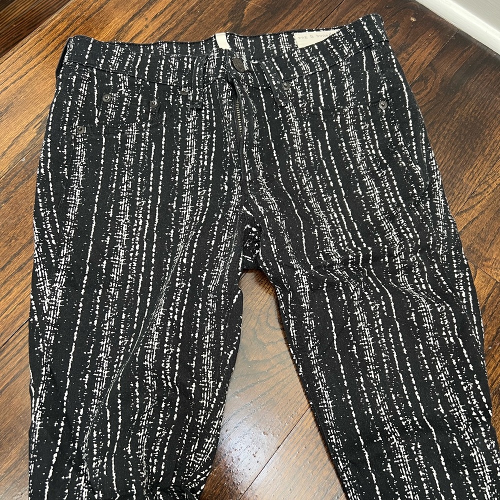 Rag & Bone Vertical Stripe Black And White Jean L… - image 2